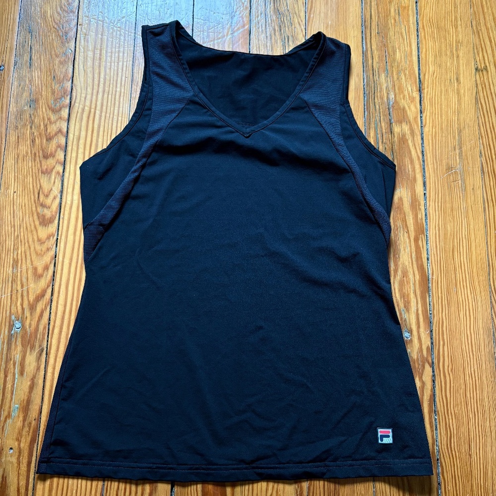 Fila Women's Essentials Full Coverage Tennis Tank, Black, Size M